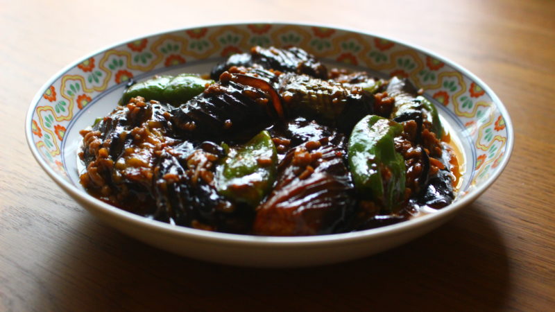 麻婆茄子とピーマン